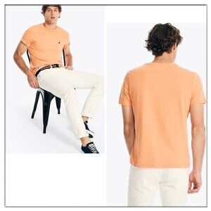 Men’s Nautica Light Orange Crew Neck T Shirt, Size M